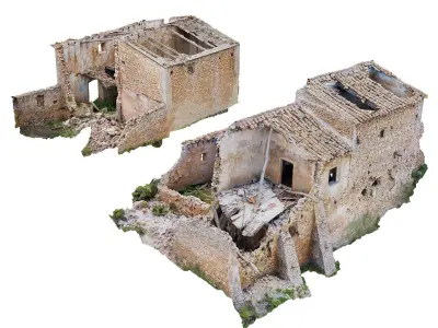 Old House Ruins Scans Low-poly 3D model