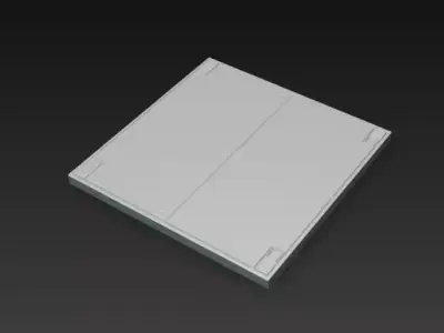 Sci-Fi Industrial Floor Panel Tile - PBR Low Poly Game Ready Low-poly 3D model