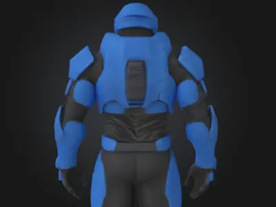 Futuristic Blue Soldier Model Tactical Armored SciFi Character Low-poly 3D model