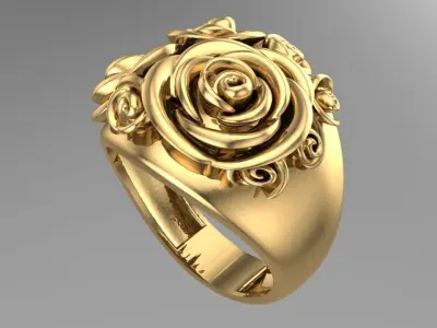 full flower top ring 3D print model