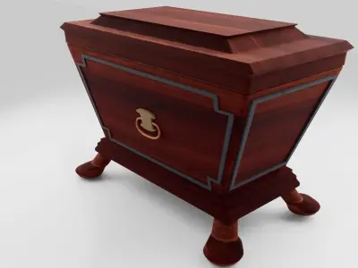 CELLARETTE wooden box with metal handle 3D model