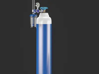 Medical Oxygen Cylinder 3D model Low-poly 3D model