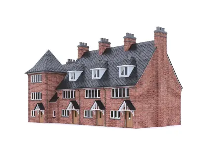 English Brick House 09 Low-poly 3D model