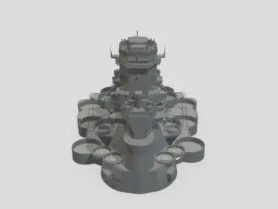 IJN Yamato Superstructure 1-200 and 1-350 Scale Detailed Model 3D print model