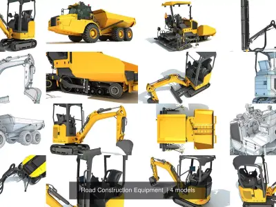 Road Construction Equipment  3D Model Pack purchase