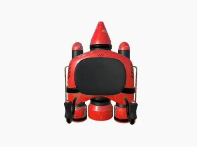 Jetpack D04 Red Black - SciFi Character Design Low-poly 3D model
