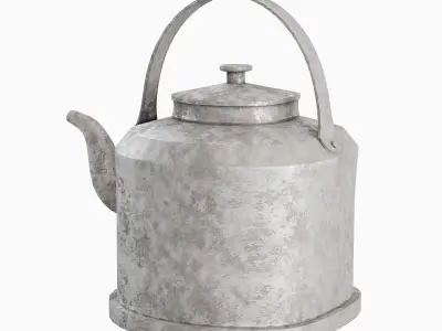 Used Iron Kettle 03  Low-poly 3D model