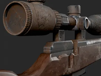 BROKEN RIFLE Free low-poly 3D model