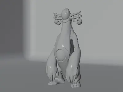Ancient Jungle Sentinel Stylized Guardian Creature 3D Model 3D print model