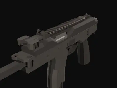 MP9 Low Poly gun Low-poly 3D model