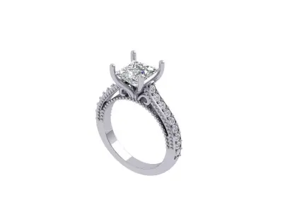 Princess Art Deco Ring 3D print model 3