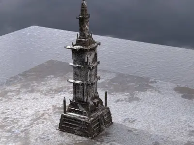 Sci-Fi Dome Tower 3D model