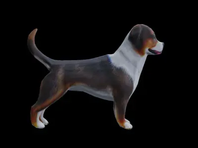 Low-poly dog Low-poly 3D model