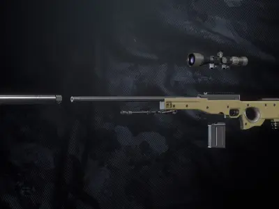 SR 96 P Sniper Rifle Low-poly 3D model