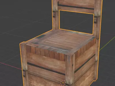 wood chair Low-poly 3D model shop