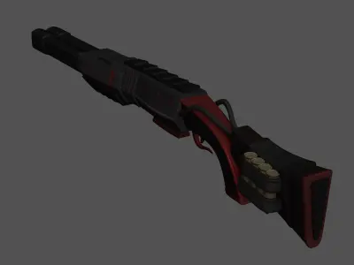 Sci-Fi Black Shotgun - Gun - Weaponry Low-poly 3D model
