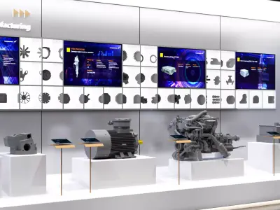 Indoor exhibition hall for industrial parts and components 3D model
