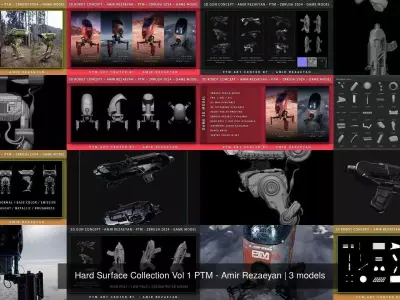 Hard Surface Collection Vol 1 PTM - Amir Rezaeyan 3D Model Pack purchase