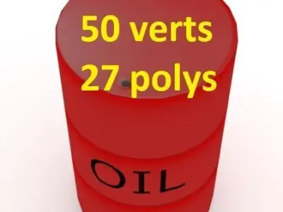 Oil Barrel-bulk- -low poly Low-poly 3D model