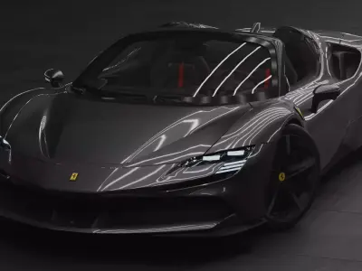 Ferrari SF90 Spider Fully rigged Low-poly 3D model