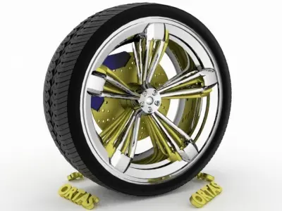 ORTAS CAR WHEEL RIM 101 GAME READY WHEEL RIM TIRE 3D model