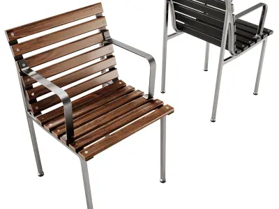 Traverse Garden Chair with armrests by Hay 3D model