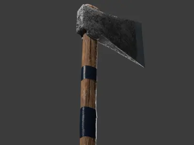Battle Axe Low-poly 3D model 17
