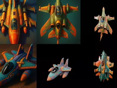 AirCraft bundle 12 pack 41 glb Low-poly 3D model
