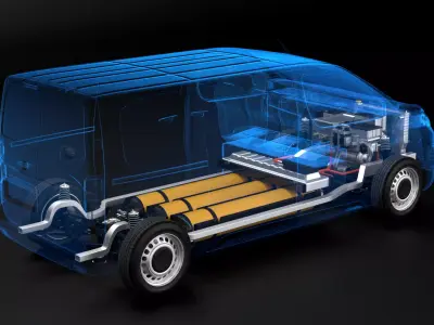 Hydrogen Fuel Cell Van Chassis X-Ray 3D model