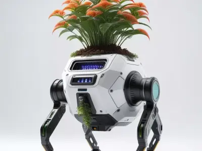 SciFi Robot Plant Planter 3D model