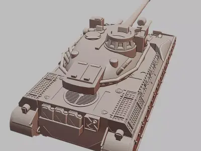 AMX 30B Main Battle Tank Detailed 3D Printable Military Vehicle 3D print model
