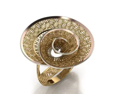 Straight narrow line filigree ring 3D print model
