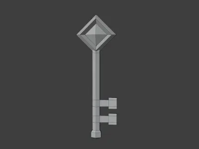 Golden Key - Hand Painted Free 3D model