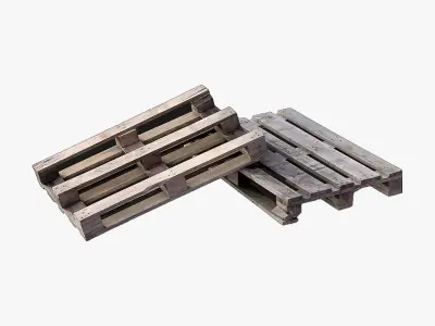 Wooden Pallet Stack Low-poly 3D model