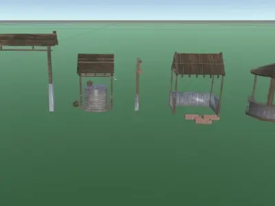 Medieval Village Free low-poly 3D model