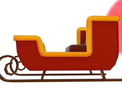 Santas Sleigh Low-poly 3D model purchase