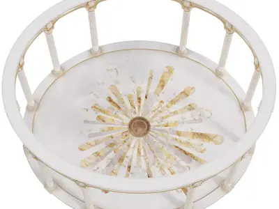 Luxury Classical Rotunda Pavilion  Ornate Columns Marble Floor 3D model