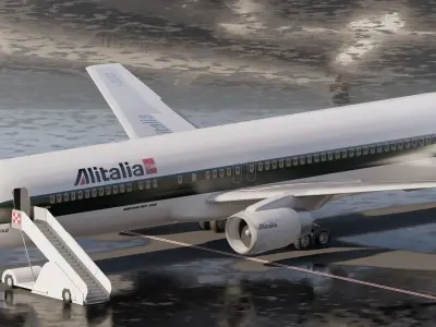 BOEING 767-300 with interior 3D model