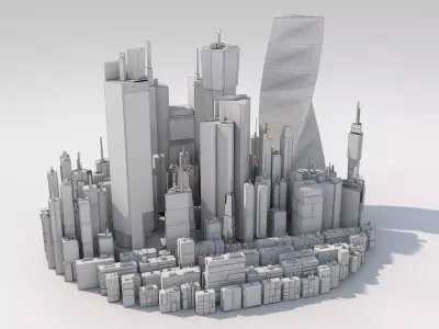 Sci Fi Cityscape Mega Pack Cyberpunk 57 Greeble Buildings Lot Free 3D model