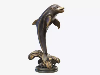Dolphin Sculpture Low-poly 3D model purchase