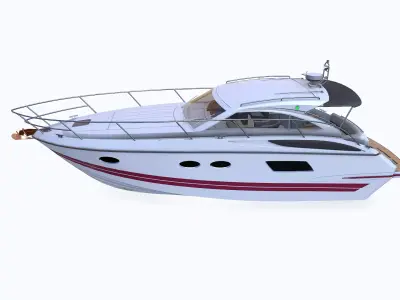 Small Motor Yacht Low-poly PBR Low-poly 3D model