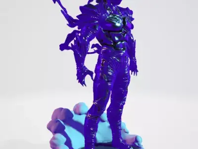 Cosmic Garou The hero Hunter - One Punch Man Silver reflective 3D print model