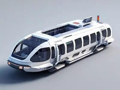 Futuristic Maglev Train 3D Model Low-poly 3D model