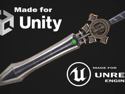 Fantasy Sword 17 3D Model Low-poly 3D model