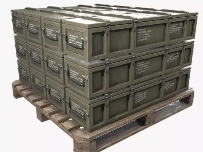 PBR Military Cargo Case 02 Low-poly 3D model