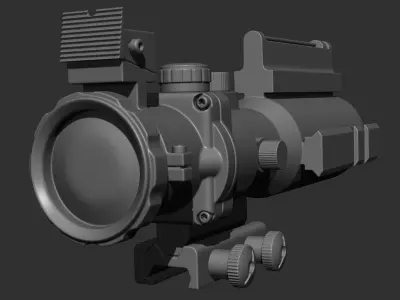Highpoly Gun Scope model for gaming 3D model