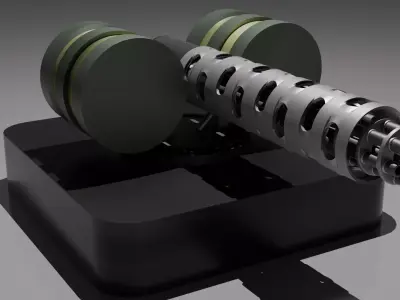 Autocannon Turret from Rimworld 3D Low-poly 3D model