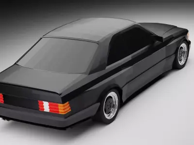 Mercedes-Benz 560 SEC Coupe AMG Low-poly 3D model