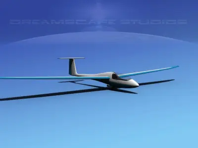 Venture Sailplane Low-poly 3D model 5