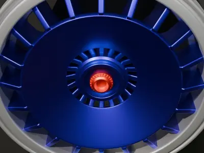 Sport Rim blue wheel 3D model